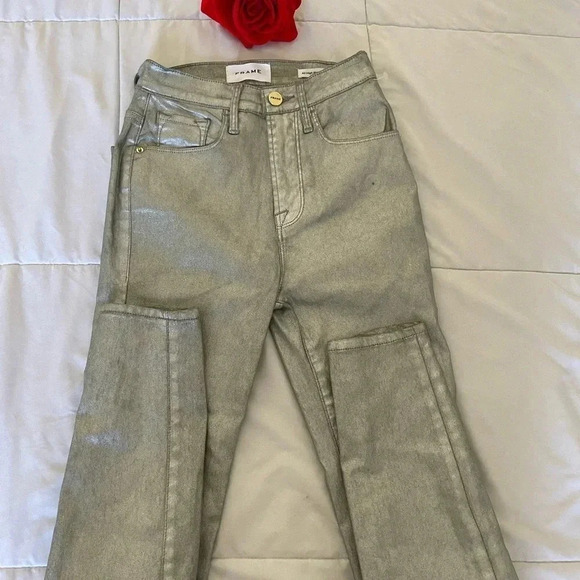 Frame Ali Highrise metallic coated denim - Picture 10 of 11